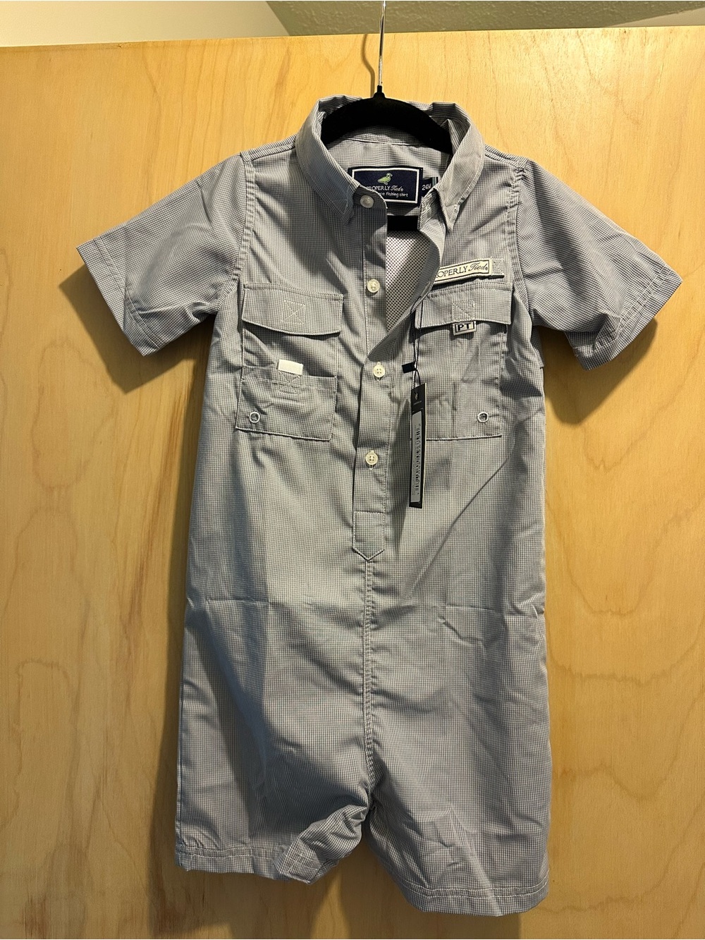 Boys' Blue/Grey Short-Sleeve Romper